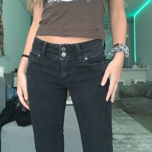 Low rise black jeans